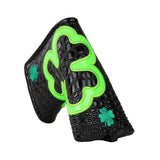 Fluorescent Lucky Clover Crocodile Leather Blade Putter Cover