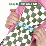 Green Plaid Golf Headcover with Pink Patch Accent
