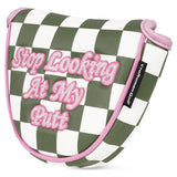 Green Pink Check Golf Mallet Putter Cover