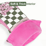 Green Plaid Golf Headcover with Pink Patch Accent