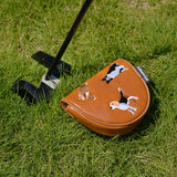 Cute Dogs Brown Putter Golf Head Cover