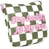 Green Pink Cherkerboard Mallet Putter Golf Head Covers