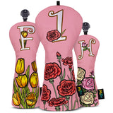 Pink Flower Driver Golf Headcover