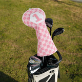 Pink Denim-Style Plaid Driver Golf Headcover