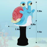 Pink Blue Small Snail Driver Golf Headcover