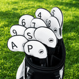 Black & White Colorblock Logo Iron Headcovers Set 10 pcs (4-9, P, A, S, Blank)