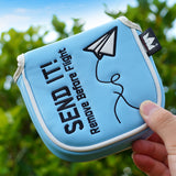 Paper Airplane Blue Square Mallet Putter Cover