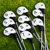 Black & White Colorblock Logo Iron Headcovers Set 10 pcs (4-9, P, A, S, Blank)