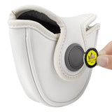 Perforated White Magnetic Mallet Putter Cover