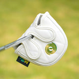 White Four-leaf Clover Mallet Putter Golf Head Cover