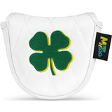 White Four-leaf Clover Mallet Putter Golf Head Cover