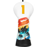 White PU Coconut Palm Driver Golf Headcover