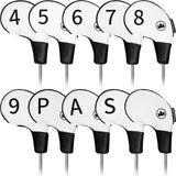 Black & White Colorblock Logo Iron Headcovers Set 10 pcs (4-9, P, A, S, Blank)