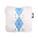 Elegant Blue & White Rhombus Plush Square Mallet Putter Cover