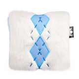 Elegant Blue & White Rhombus Plush Square Mallet Putter Cover