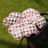 Pink Checkerboard Iron Golf Head Cover
