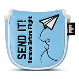 Paper Airplane Blue Square Mallet Putter Cover