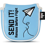 Paper Airplane Blue Square Mallet Putter Cover