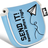 Paper Airplane Blue Square Mallet Putter Cover