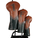 Brown Retro Golf Headcover Set