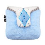 Elegant Blue & White Rhombus Plush Square Mallet Putter Cover