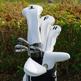 Perforated White Magnetic Mallet Putter Cover