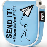 Paper Airplane Blue Square Mallet Putter Cover