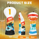White PU Coconut Palm Driver Golf Headcover