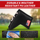 Black PU USA Balde Putter Golf Headcover