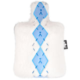 Elegant Blue & White Rhombus Plush Square Mallet Putter Cover