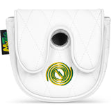 White Four-leaf Clover Mallet Putter Golf Head Cover