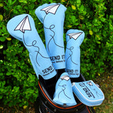 Paper Airplane Blue Square Mallet Putter Cover