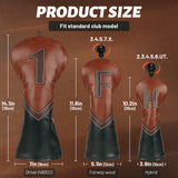 Brown Retro Golf Headcover Set