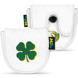 White Four-leaf Clover Mallet Putter Golf Head Cover