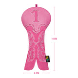 Pink Cowboy Boots Hollow Embroidered Golf Head Cover