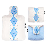 Elegant Blue & White Rhombus Plush Square Mallet Putter Cover