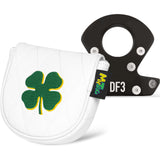 White Four-leaf Clover Mallet Putter Golf Head Cover