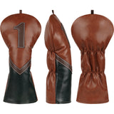Brown Retro Golf Headcover Set