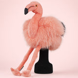 Orange Pink Flamingo Driver Golf Headcover with Feet