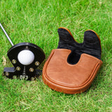 Brown Retro Mallet Putter Golf Head Covers