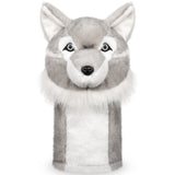 Grey Wolf Head Plush Animal Driver Golf Head Cover