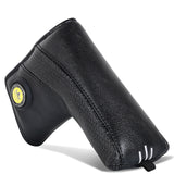 Premium Leather Balck Magnetic Golf Blade Putter Cover with Marker