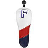White Red Blue Spliced Digital Driver Golf Headcover