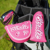 Peach PU leather BIRDIE Embroidery Driver Golf Head Cover