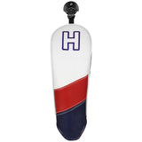 White Red Blue Spliced Digital Driver Golf Headcover