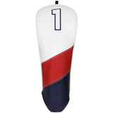 White Red Blue Spliced Digital Driver Golf Headcover