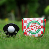 Red and White Plaid Pizza DF3 Mallet Putter Golf Headcover