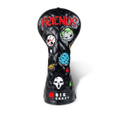 Black Evil Friends Embroidered Wooden Head Cover