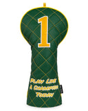 Green Diamond Pattern Embroidered Driver Golf Head Cover