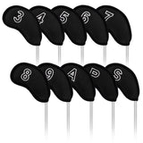 10 pcs/Set Black Meshy Golf Iron Headcovers